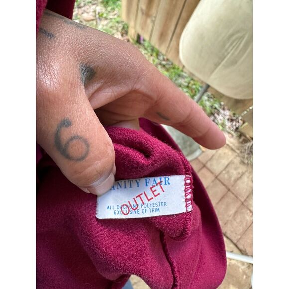 Vintage 70s VANITY FAIR Brushed Soft Cuddly Smocked Zip Front HOUSECOAT S - Picture 7 of 7